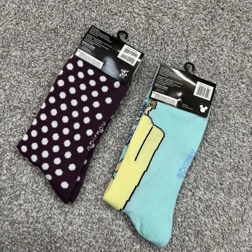 Disney Crew Socks Women One Size Minnie Mouse Snow White Princess 2 Pairs